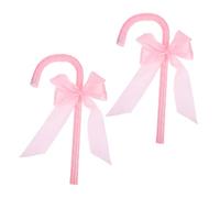 SOIMISS Lot de 2 Bâtons de Danse pour Garçon et Filles Nœud Rose Accessoires Décoratifs pour Cosplay Fêtes Mariage et Halloween Béquilles Légères et Polyvalentes pour Jeu de Rôle