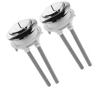 SOIMISS Lot de 2 Boutons Poussoirs de Chasse D'eau pour Toilettes, Plastique Argenté, Contrôle Précis Chasse, Solution de Réparation Facile pour Salle de Bain Domestique