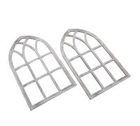 SOIMISS Lot de 2 Cadres Muraux Décoratifs en Bois Imitation Fenêtre Cathédrale Cintrée Style Campagnard Rustique Grosse Taille A Décoration Murale Intérieure pour Salon et Restaurant