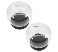 SOIMISS Lot de 2 Cloches en Verre Figuratives Grandes avec Base Lumineuse Noire, Dômes Anti-poussière pour Décoration de Bureau et Centre de Table, Vitrine sous Dôme pour Fleurs