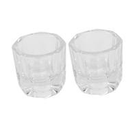 SOIMISS Lot De 2 Coupes En Cristal Pour Manucure Petits, Bols De Teinture Sans Couvercle, Verre Solide Pour Professionnels, Artistes Nail Art, Usage Salon Et Personnel