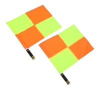 SOIMISS Lot de 2 Drapeaux D’Arbitre à Carreaux Grands Poignée Mousse Anti-Transpiration Polyester Résistant aux Intempéries Équipement Léger pour Arbitrage Football et Volley-Ball en