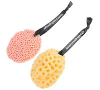 SOIMISS Lot de 2 Éponges de Bain Exfoliantes Corps, en Mousse Naturelle de Mer, Format Moyen, Couleur Orange, Accessoires de Bain Voyage, Éponge Nettoyante Douce et Solide