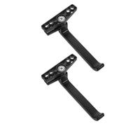 SOIMISS Lot de 2 Loquets de Poignée de Fenêtre Coulissante en Alliage D'aluminium, Finition Noire, Modèle 50 Solide Base en Zinc, Compatibles Ouverture Gauche et Droite,