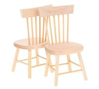 SOIMISS Lot de 2 Mini Chaises en Bois 1/12 pour Maison de Poupée, Accessoires Décoratifs pour Mini-Maison, Figurines de Chaises Miniatures Stables et Légères, Fourniture pour Photographie