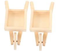SOIMISS Lot de 2 Mini Modèles de Brouettes en Bois Naturel pour Maison de Poupée, de Brouette Miniature Décoratif, Accessoires Miniatures pour Jardin et Maison de Poupée, Décoration