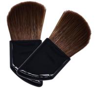 SOIMISS Lot de 2 Mini Pinceaux à Joues en Poils de Cheval, Manche Incliné en Plastique Corne, Pinceaux de Maquillage Compacts pour Poudre et Fard à Joues, Outil Beauté Portable