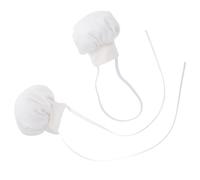 SOIMISS Lot de 2 Mini Toques de Chef Blanches pour Poupées de 10-15 Cm, Chapeaux Décoratifs en Tissu Doux avec Élastique et Ruban, Accessoires la Cuisine pour Jeux de Rôle et Déguisement