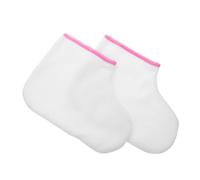 SOIMISS Lot De 2 Paquet De Soins Des Pieds En Coton Épais à La Paraffine, Protections Thermiques Blanches Avec Bord Rose, Confortables Et Réutilisables Pour Institut De Beauté Et Usage Maison