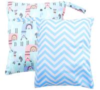 SOIMISS Lot De 2 Paquets Humides Et Secs pour Bébé, Étanches Et Réutilisables, Taille Moyenne, Polyester Résistant, Pochette Rangement pour Couches Et Vêtements, Usage Voyage, Plage, Yoga, Gym