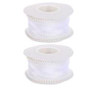 SOIMISS Lot de 2 Rubans en Organza Queue de Poisson 4 CM X 5 Yards Blanc Bordure Imitation Perle Ruban Décoratif pour Bouquets de Fleurs Nœuds Soi-Même et Décoration de Mariage