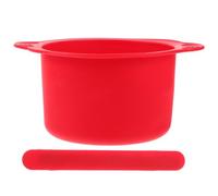 SOIMISS Lot de 2 sets de Bols en Silicone Rouge 400 Ml pour Chauffe-Cire Dépilatoire Résistants Haute Température avec Bâtonnets Mélangeurs Bol de Rechange pour Épilation Réutilisable