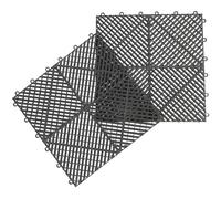 SOIMISS Lot de 2 Tapis Modulaires Antidérapants Noirs Trous de Drainage pour Sol de Garage, et Piscine, Tapis de Sol Emboîtables en Caoutchouc Écologique, Adaptés au Carrelage et Béton,