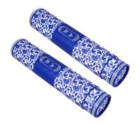 SOIMISS Lot de 2 Tubes en Carton Rond Extensibles pour Rangement D'œuvres D'art et Affiches, Couvercle Coulissant, Motif Porcelaine Bleue et Blanche, Protection pour Envoi Postal Sécurisé