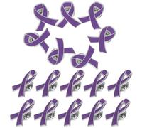 SOIMISS Lot de 20 Broches Ruban Émaillées Violettes, Petite Taille, Fer Solide, Broches de Sensibilisation la Violence, Accessoires pour Événements Caritatifs et Présents Femmes