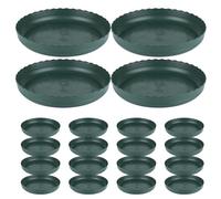 SOIMISS Lot de 20 Soucoupes Rondes en Plastique Vert Épais pour Pots de Fleurs Plateaux d'Égouttement Résistants aux UV l'eau Bases de Pots pour Jardinage Intérieur et Extérieur