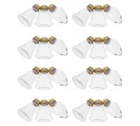 SOIMISS Lot de 24 Petites Bouteilles Décoratives de Noël à Suspendre au Sapin Plastique Transparent Bouchon Doré Anneau 50 ML pour Loisirs Créatifs Art du Sable et Décoration Festive