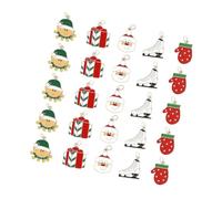 SOIMISS Lot de 25 Pendentifs DIY de Noël en Alliage Accessoires pour Boucles D’Oreilles Motifs Père Noël Lutin Moufles Chaussures de Ski et Boîte Présent Décoration Festive pour