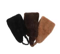 SOIMISS Lot de 3 Bandeaux Chauffe-Front en Fausse Fourrure Douce Larges et Élastiques Cache-Oreilles pour L'Hiver Protection le Vent Froid Couleurs Marron Noir et Jaune pour Ski