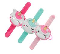 SOIMISS Lot de 3 Bracelets à Claquer Licorne Paquet Argenté en Peluche et Coton PP, Confortable et Pratique, pour Fêtes Scolaires et Activités de Jeu Enfantines