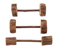 SOIMISS Lot de 3 Jouets pour Chat en Bois Naturel, Haltères Interactifs pour Chat, Aide à Nettoyer Dents et Prévenir Maladies des Gencives, Maison ou Animalerie Style Plusieurs Styles