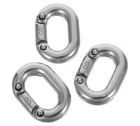SOIMISS Lot de 3 Maillons Fendus en Acier Inoxydable 316 8mm, Connecteurs Robustes de Chaîne pour Levage Industriel, Réparation de Chaîne D'ancre, Usage Marin Salée
