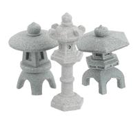 SOIMISS Lot de 3 Mini Pagodes Japonaises en Résine, Petites Lanternes Décoratives Hexagonales, Modèles Miniatures pour Jardin Zen, Micro-Paysage, Décoration Extérieure et Bonsaï,