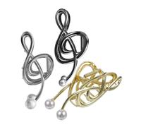 SOIMISS Lot De 3 Pinces à Cheveux Griffes Métalliques Fausses Perles, Grosse Taille, Motif Note De Musique, Pour Femmes Élégantes, Coiffures Quotidiennes Et Événements, Accessoires Coiffure Raffinés