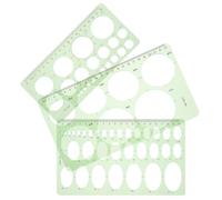 SOIMISS Lot de 3 Pochoirs Géométriques Multifonctions 45° Modèle Ellipse, Règle de Papeterie pour Étudiants et Architectes, Outils de Dessin Technique Précis pour Bureau et École
