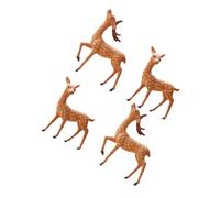 SOIMISS Lot de 4 Figurines Miniatures de Cerfs en PVC Résistant Décoration Gâteau et Paysage Ornement de Bureau Mini Statues d'animaux Forestiers pour Maison de Poupée et Jardin
