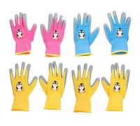SOIMISS Lot de 4 Paires de Moufles Garçon et Filles de Jardinage Résistants aux Coupures Anti-Perforation Taille 3Xs Latex Solide Couleurs Jaune Rose et Bleu pour Travail de Jardin