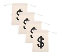 SOIMISS Lot de 4 Paquet à Cordon en Toile 16X22 CM Beige Pochettes Pirate pour Trésor Organisateurs de Pièces et Bijoux Paquet de Rangement Pratiques pour Présents et Voyages