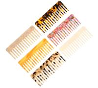 SOIMISS Lot de 4 Peignes à Cheveux en Acétate Anti-Statique Dimensions 151 X 61 CM Couleurs Jaune Beige Écaille et Multicolore Peignes à Dents Larges pour Coiffure à la Maison et