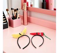 SOIMISS Lot de 4 Serrage-Têtes Amusants Fruits et Légumes pour Adultes Bandeaux Banane et Piment Réalistes Accessoires de Déguisement Festifs pour Halloween Carnaval Cosplay et Fêtes