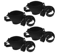 SOIMISS Lot de 4 Sets de Manchons Porte-Verres à Vin Isolants en Néoprène Noir Taille Moyenne avec Cordon Réglable Porte-Boissons D’Extérieur Polyvalent pour Verres à Pied pour