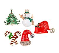 SOIMISS Lot de 5 Broches de Poitrine de Noël en Alliage Décoratives et Festives Accessoires pour Femmes Broches Chapeau de Noël Décoration de Vêtements pour Fêtes et Soirées