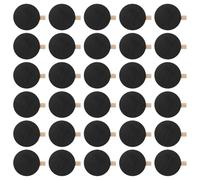 SOIMISS Lot de 50 Mini Panneaux à Craie Ronds Noirs en Bois avec Pinces, Tableaux D’écriture Multifonctions pour Mémo de Bureau, Étiquettes Clips pour Notes et Organisation Quotidienne