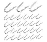 SOIMISS Lot de 50 Piquets en U Métalliques pour Clôtures de Jardin, Agrafes Résistantes au Vent, Fixation Grillage Poules et Treillis Métallique, Clips Robustes en Fer 2,2 X 25 Mm
