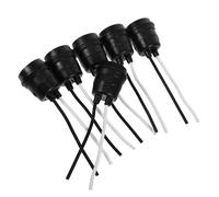 SOIMISS Lot de 6 Douilles Étanches E27 en PVC Noir Cordon Prise à Vis pour Ampoules Accessoires Lampe DIY Compatible Éclairage Intérieur et Extérieur Ac