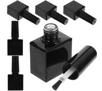SOIMISS Lot de 6 Flacons Vides pour Vernis Gel en Verre Noir 10 Ml Rechargeables et Étanches Petits Flacons avec Pinceau Intégré pour Usage Professionnel et Voyages