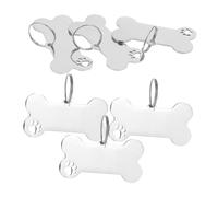 SOIMISS Lot de 6 Médailles pour Chiens en Acier Inoxydable Forme Os, Plaque D'identification 40x20x1mm, Résistante aux Rayures, pour Collier, Usage Quotidien, Petits Chiens et Chats