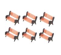 SOIMISS Lot de 6 Mini-Bancs Décoratifs en Plastique Léger Modèle Réduit de Banc de Jardin 1/150 pour Maison de Poupée Accessoire Miniature Réaliste pour Parc Miniature et Décoration