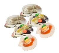 SOIMISS Lot de 6 Modèles Réalistes D’Huîtres et Pétoncles en PVC Décoration Factice de Fruits de Mer pour Restaurant la Cuisine et Présentation Accessoires Miniatures pour Simulation