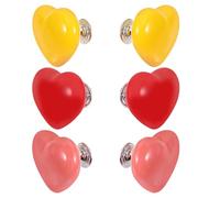 SOIMISS Lot de 6 Poignées de Meuble de Cœur en Céramique Grandes Tailles Rouge Blanc et Rose Boutons-Poussoirs pour Chasse d'Eau Poignées de Tiroir Polyvalentes pour Meubles et