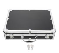 SOIMISS Mallette à Outils en Alliage D'aluminium 10 Pouces Noire Serrure et Clé, Boîte de Rangement Multifonction Grosse Capacité, Étui Transportable pour Pièces, Pharmacie et