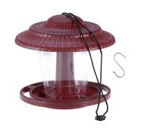 SOIMISS Mangeoire à Oiseaux Suspendue d'Extérieur en Plastique Rouge Crochet en S Résistante aux Intempéries Plateau Anti-Nuisibles pour Jardin Balcon et Terrasse Alimentation