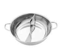 SOIMISS Marmite à Fondue 30 CM en Acier Inoxydable Double Compartiment et Poignée, Fondue Chinoise pour Usage Collectif et Cuisson Induction
