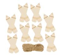 SOIMISS Marque-pages en Bois Non Peint Forme Crayon, Lot de 20 Pièces 10 Mètres de Corde en Jute, Signets DIY pour Lecture, Décoration et Étiquetage, Adaptés aux Fêtes et Usage Scolaire