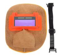 SOIMISS Masque de Soudage en Cuir de Vachette avec Écran Auto-Obscurcissant Oculaire pour Soudeur Casque de Soudage Léger et Confortable pour Travaux d'arc et Soudure Tig