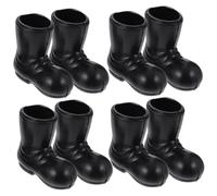 SOIMISS Mini-Chaussures de Noël en Plastique 4 Paires Modèles Miniatures Bottes du Père Noël Décorations pour Maison de Poupée Originaux Figurines Miniatures pour Salon et Chambre